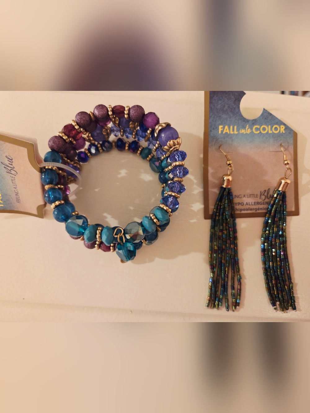 Elegant Beaded Bracelet and Earring Set